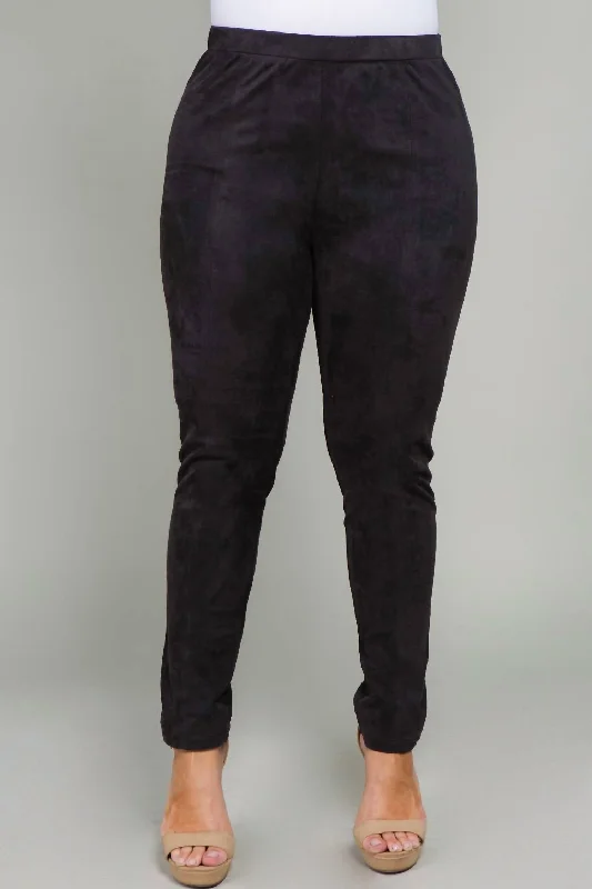 Yoga Shorts for Comfortable Daily Use -Faux Suede Plus Legging In Charcoal