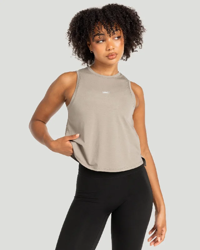 Seamless Yoga Tops for Comfort and Style -Feather Tank - Khaki