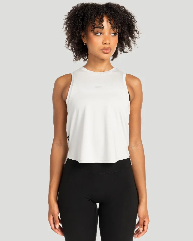 Yoga Tops for Supportive Fit -Feather Tank - Light Grey