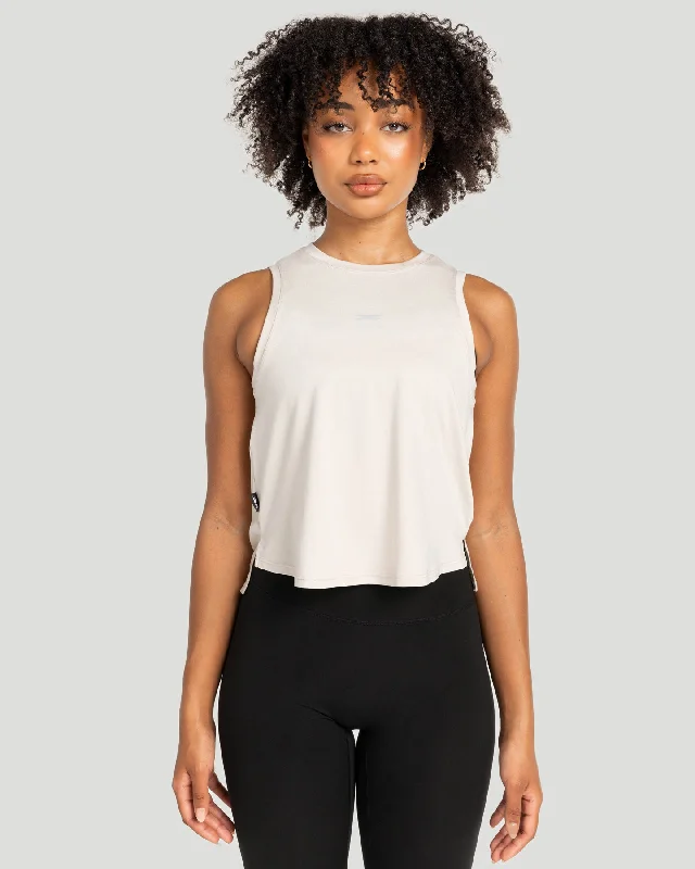 Women's Yoga Tops for Flexibility and Comfort -Feather Tank - Taupe