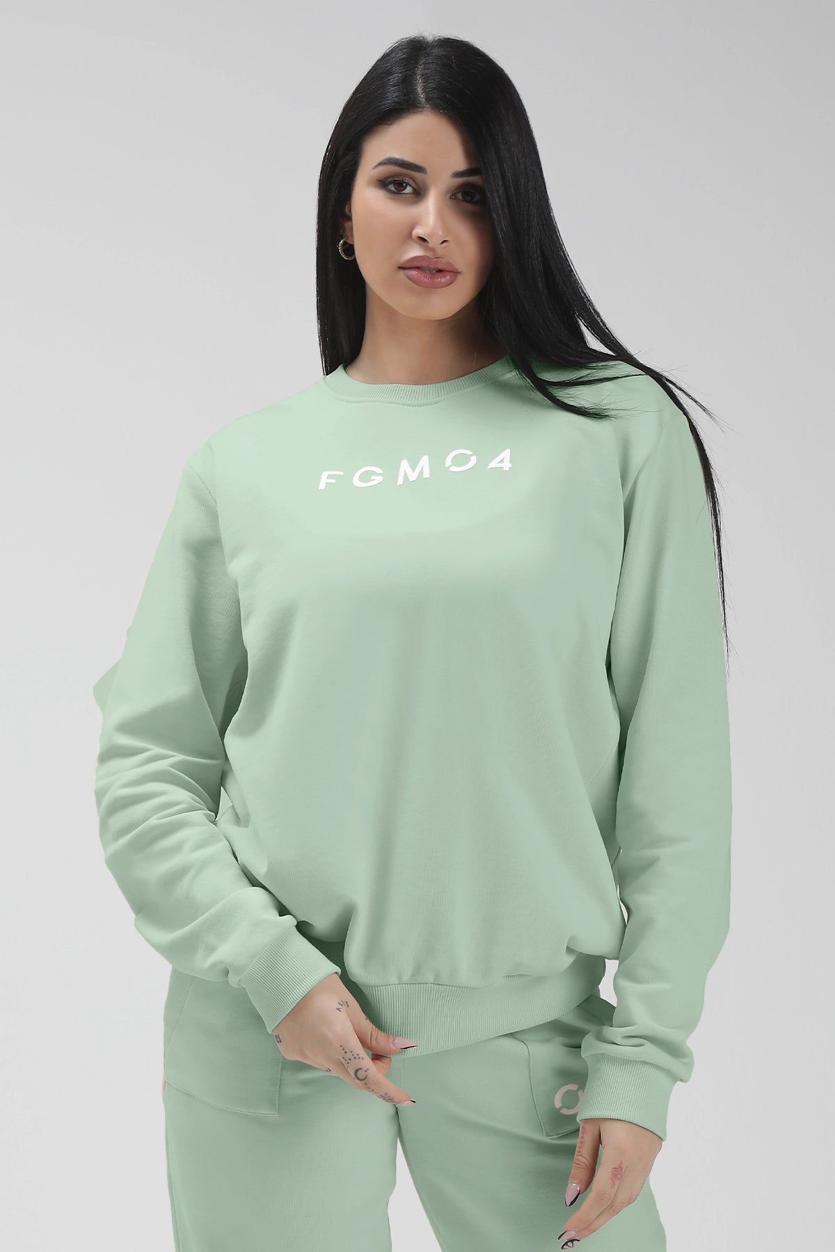 Loose-Fitting Yoga Tops -Felpa Over Ikonic SS24 Menta