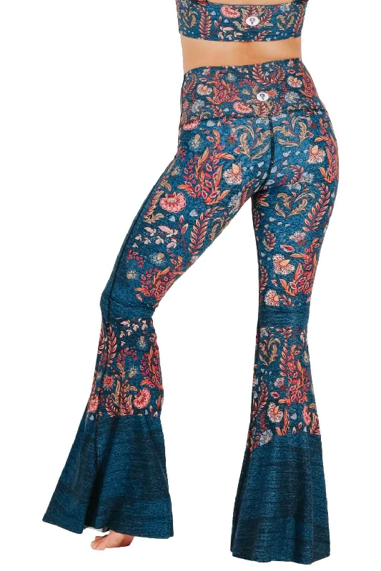 Yoga Pants with a Smooth Fit -Festival Denim Printed Bell Bottoms by Yoga Democracy