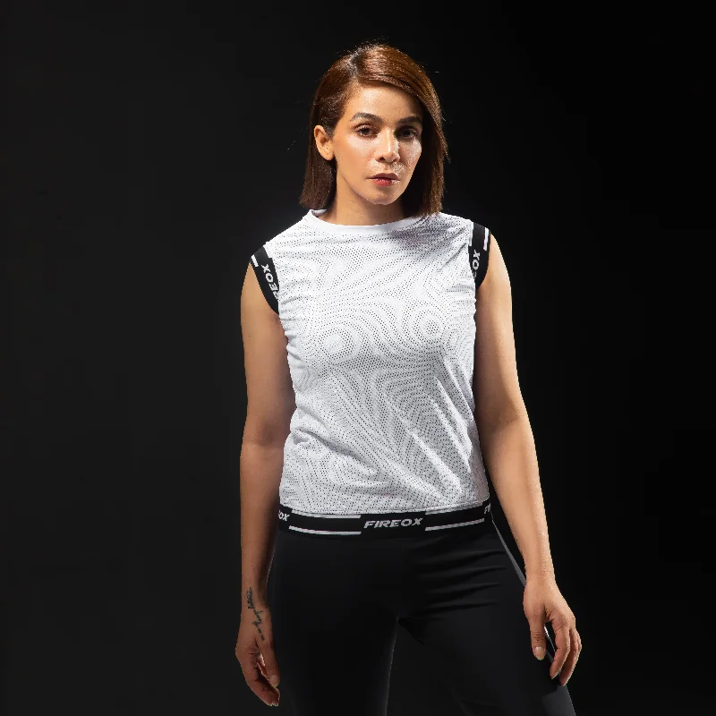Yoga Tops with Mesh for Increased Comfort -Fireox Activewear Women Tank Top, White, 2024 Yoga Tops with Mesh for Increased Comfort -Fireox Activewear Women Tank Top, White, 2024