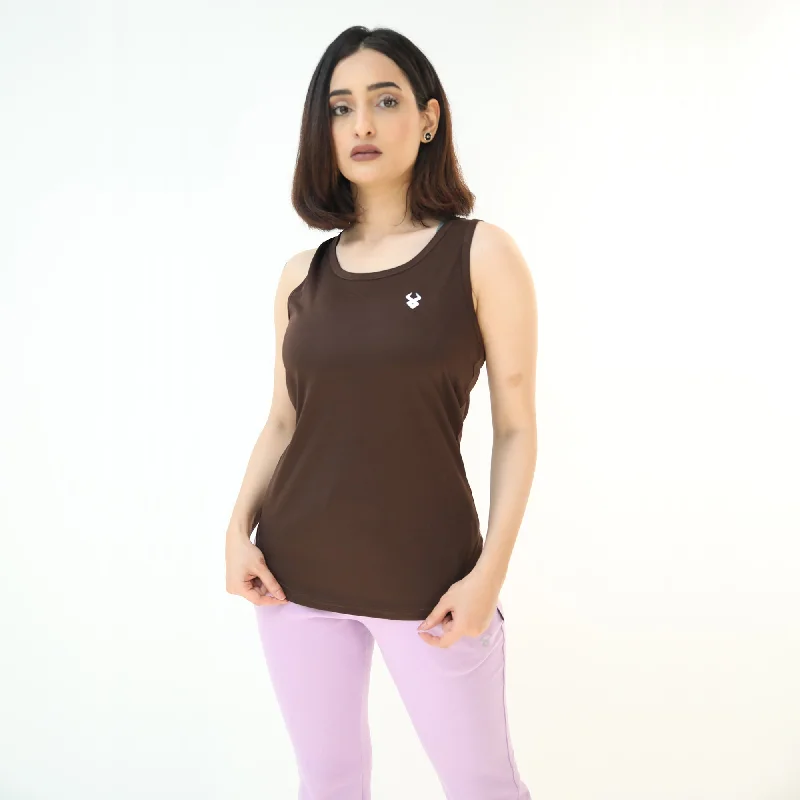 Women's Yoga Tops with Adjustable Fit for Comfort -Fireox Activewear Women Tank Top, Brown, 2023 Women's Yoga Tops with Adjustable Fit for Comfort -Fireox Activewear Women Tank Top, Brown, 2023