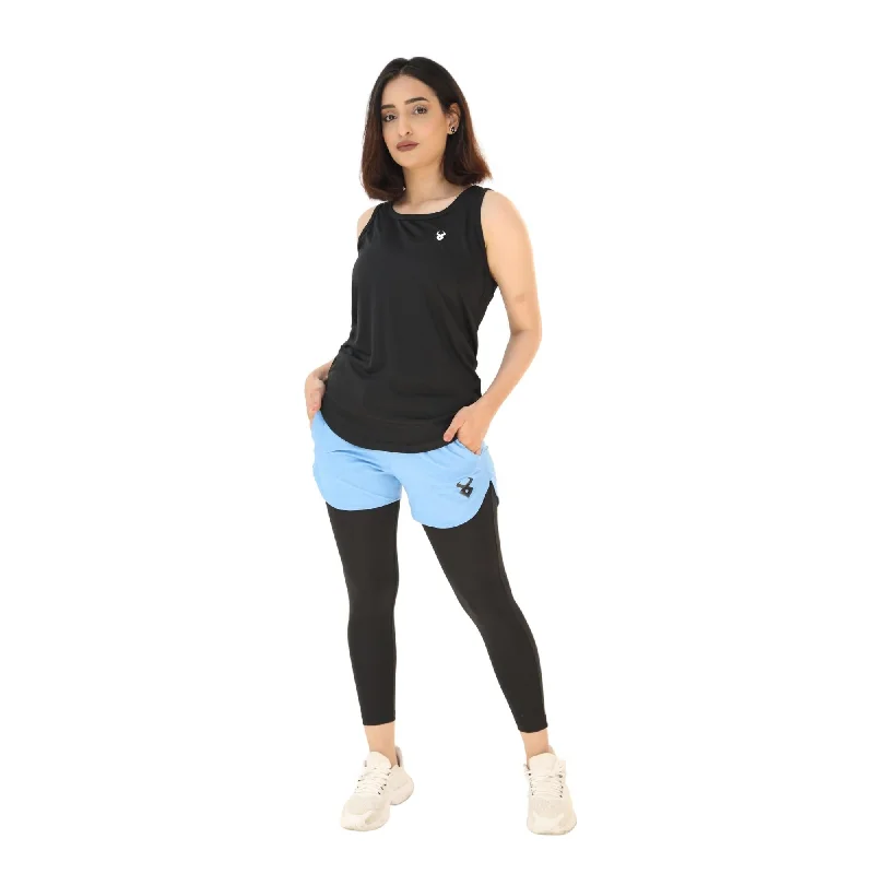 Yoga Shorts for Strength and Flexibility -Fireox Women Compression Shorts Long, Sky Black, 2023 Yoga Shorts for Strength and Flexibility -Fireox Women Compression Shorts Long, Sky Black, 2023