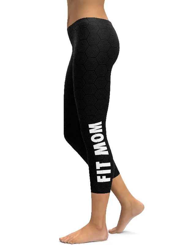 Black High-Waisted Yoga Pants -Fit Mom Capris
