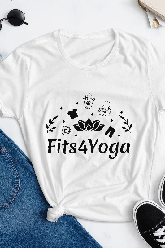 Breathable Yoga Tops for Hot Weather -Fits4yoga 2 short sleeve t-shirt - White