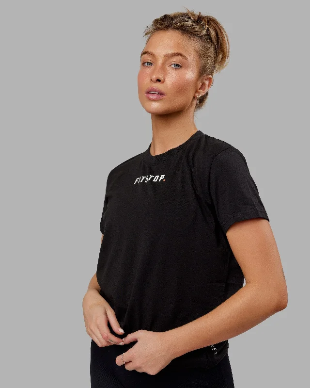 Yoga Tops for Movement and Flexibility -Fitstop Fast FLXCotton Tee - Black-White