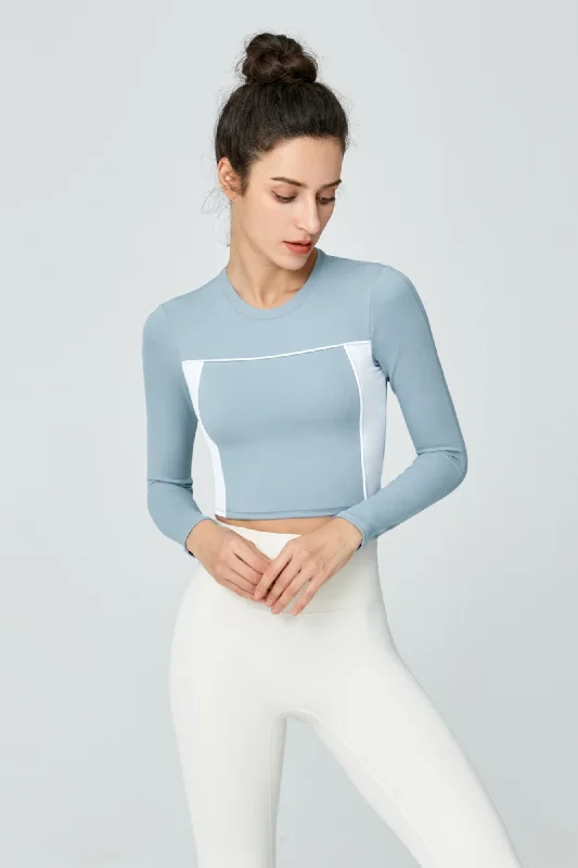 Yoga Bars with Plant-Based Ingredients -Fitted Contrast Color Top with Built-In Bra