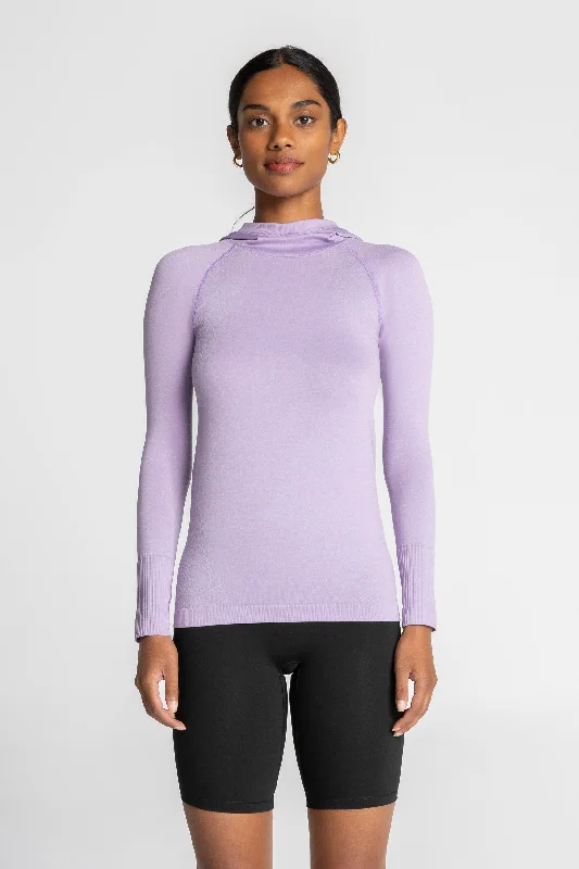 High-Waisted Yoga Tops for Support and Comfort -FlexBlend Hooded Seamless Performance Top