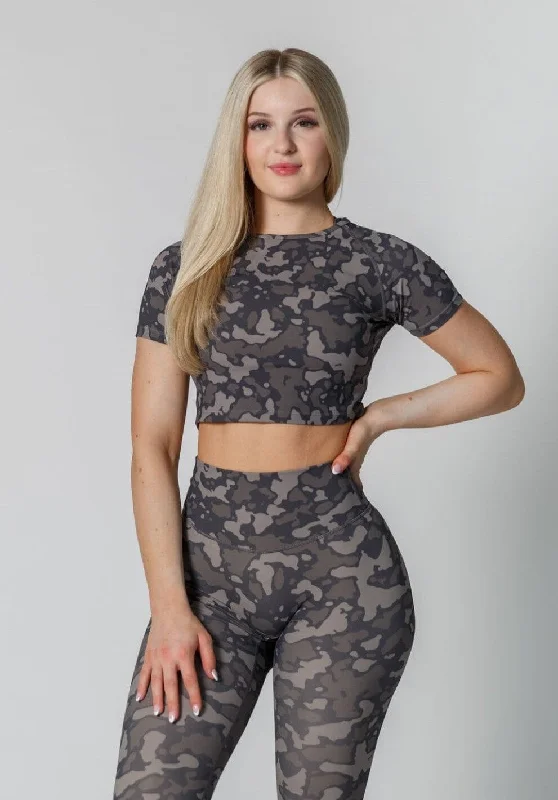 Yoga Tops with Customizable Fit for Every Body -FlexSweat™ Elite Crop Badlands