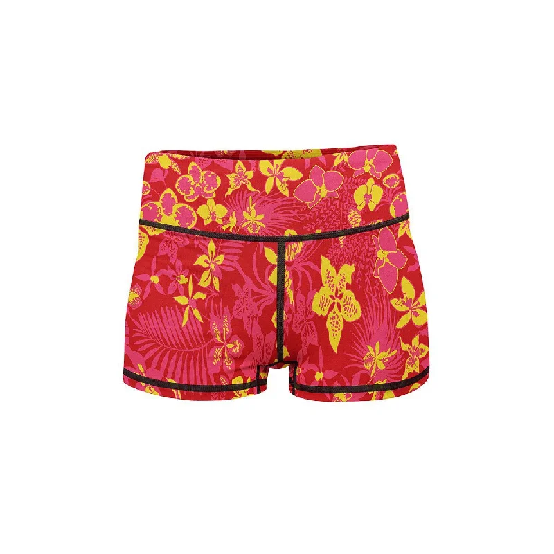 Yoga Shorts for Sport and Fitness -Floral Afterglow Yoga Shorts