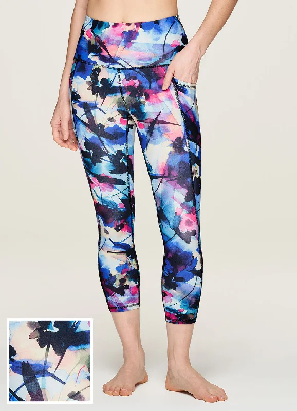 Ultra Stretchable Yoga Pants -Floral Fun Super Soft Capri