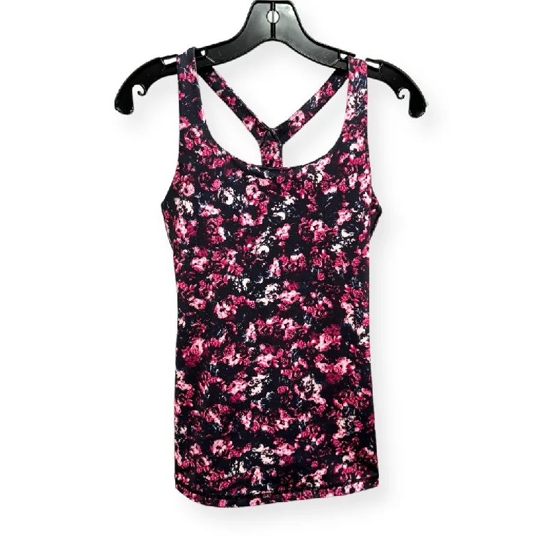Women's Yoga Tops for Low-Impact Exercises -Floral Print Athletic Tank Top Kira Grace, Size S