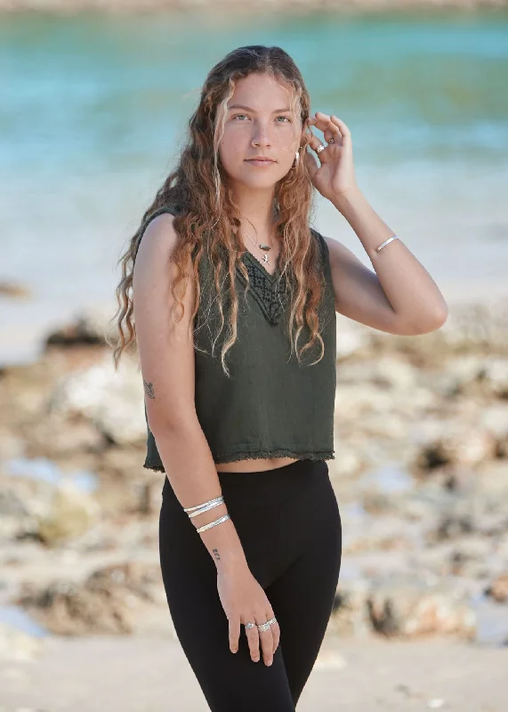 Yoga Tops with Soft Material for Extra Comfort -Florentine Top - Green