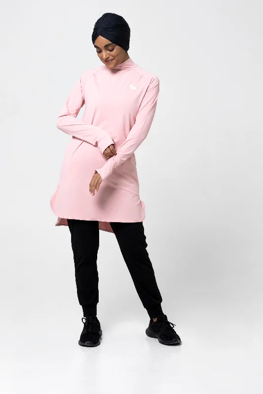 Stylish Yoga Tops for All Activities -The Staple Modest Sports Dress- Pink