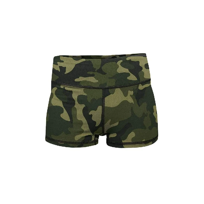 Yoga Shorts for Daily Wear -Forest Camo Yoga Shorts