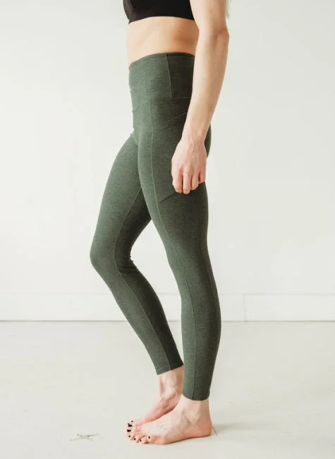 Soft Yoga Pants for Comfortable Stretching -Forest Wander Pocket Yoga Pants *FINAL SALE*
