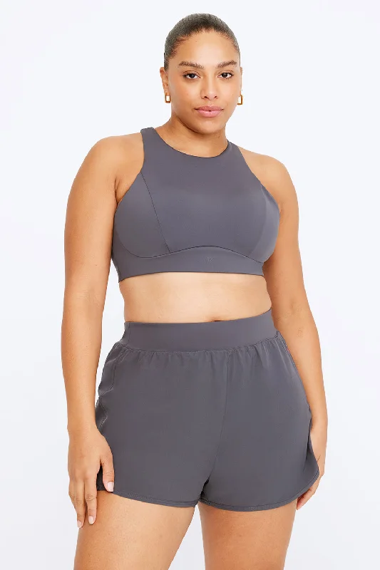 Yoga Shorts for Warm-Up and Flexibility -FORMTECH DOUBLE LAYER ADJUSTER RUNNING SHORT - GRAPHITE Yoga Shorts for Warm-Up and Flexibility -FORMTECH DOUBLE LAYER ADJUSTER RUNNING SHORT - GRAPHITE