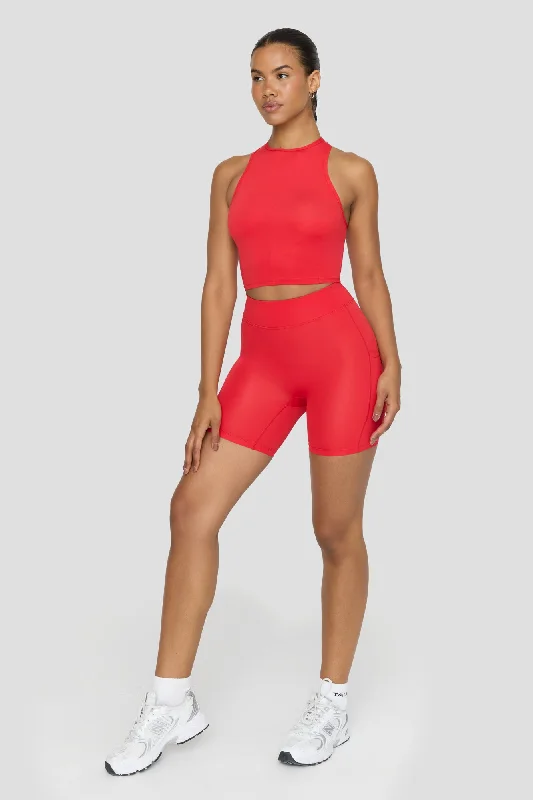Yoga Shorts for Relaxation and Training -FORMTECH HIGH WAISTED SIDE POCKET RUNNING SHORTS - CHILLI RED Yoga Shorts for Relaxation and Training -FORMTECH HIGH WAISTED SIDE POCKET RUNNING SHORTS - CHILLI RED