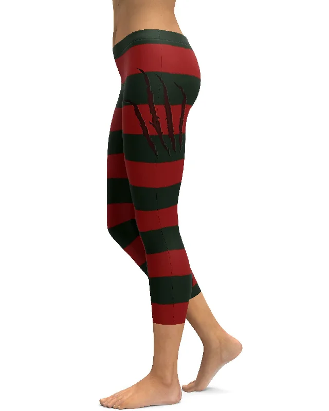 Yoga Pants for Flexibility and Stability -Freddy Krueger Inspired Capris