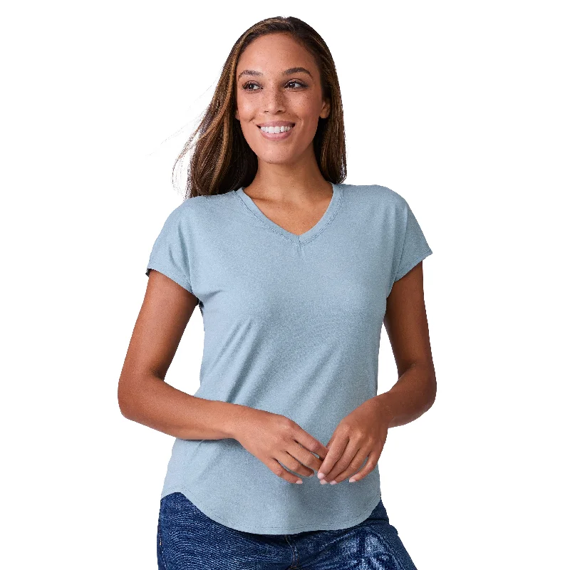 Soft and Comfortable Yoga Tops for Women -Free Country Women's Microtech Chill B Cool Tee Soft and Comfortable Yoga Tops for Women -Free Country Women's Microtech Chill B Cool Tee