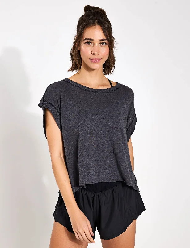Women's Yoga Tops for Low-Impact Exercises -My Time Tee - Black