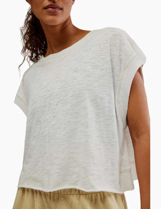 Yoga Tops for Mobility and Comfort -My Time Tee - White