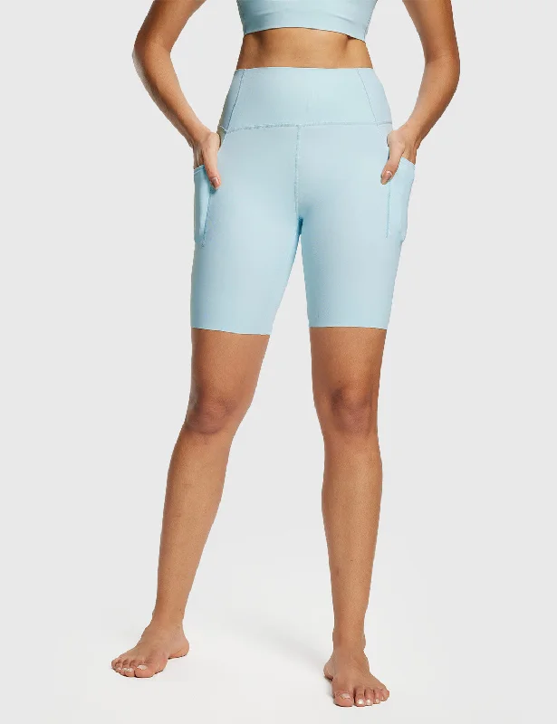 Lightweight Yoga Shorts for Yoga Practice -Freeleaf 8" Seamless High-Rise Shorts