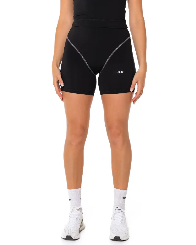 Yoga Shorts for Fitness and Mobility -French Cut Shorts - Black/Charcoal