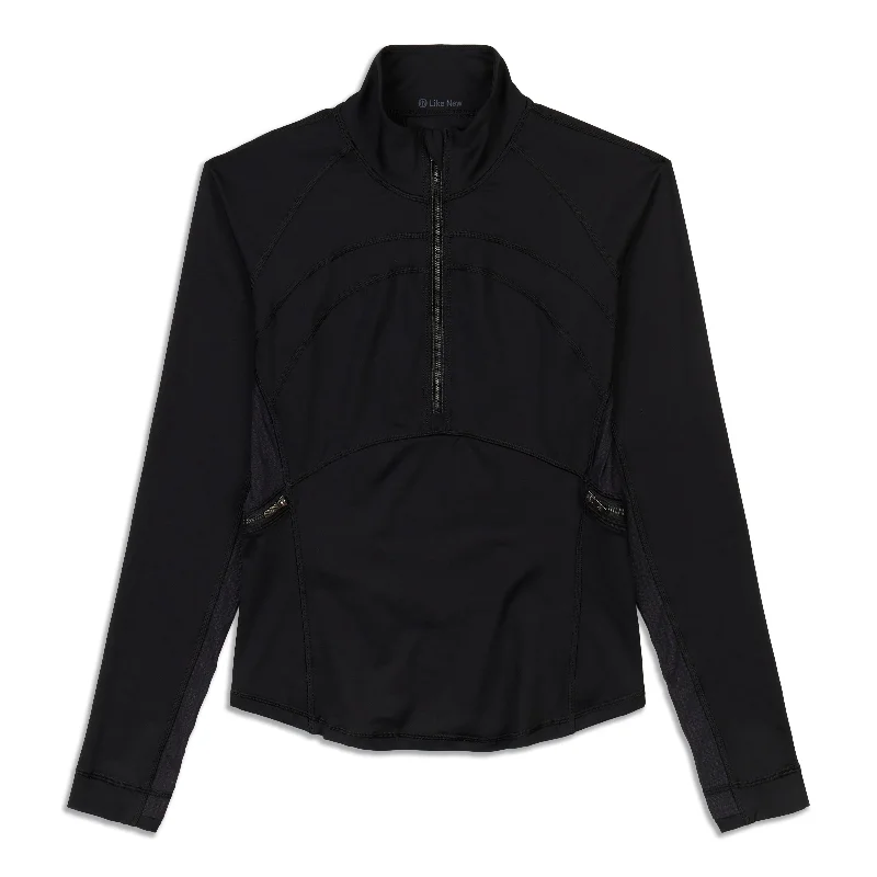 Yoga Tops for Flexibility and Recovery Poses -Front Of The Pack Zip Long Sleeve Shirt - Resale
