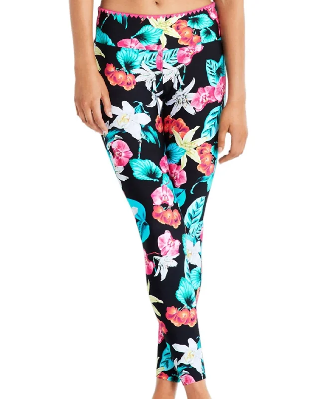 Lightweight Yoga Shorts for Daily Yoga -Full Length Legging In Sea Island Vibe Floral