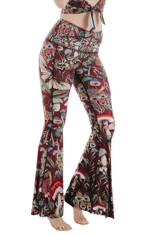 Flexible Fit Yoga Pants -Fun Gal Printed Bell Bottoms