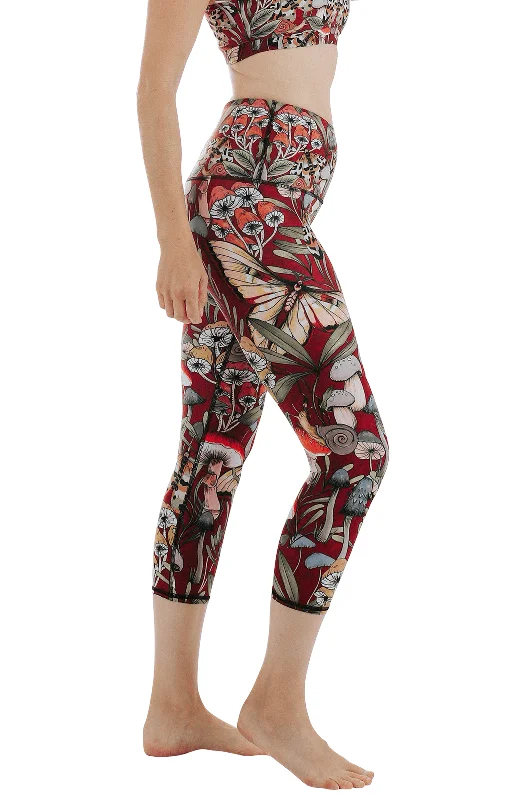 Yoga Pants with Adjustable Waist -Fun Gal Printed Yoga Crops