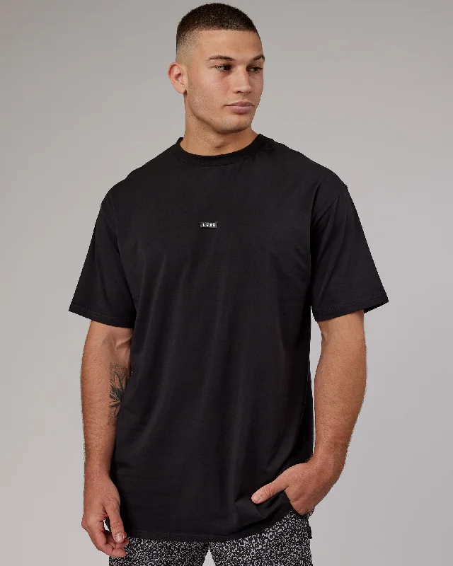 Yoga Tops for Stretching and Flexing -Fundamental FLXCotton Tee Longline Oversize - Black Yoga Tops for Stretching and Flexing -Fundamental FLXCotton Tee Longline Oversize - Black
