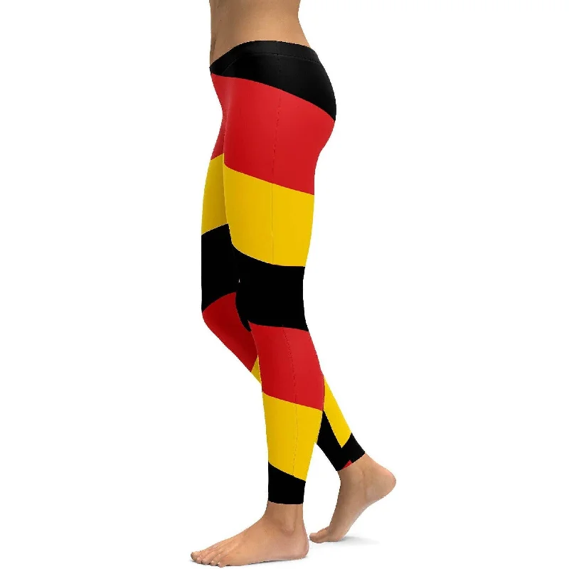 Stylish Black Yoga Pants -German Flag Leggings