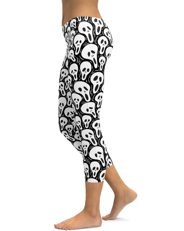 Yoga Pants for Stronger Poses -Ghost Face Capris