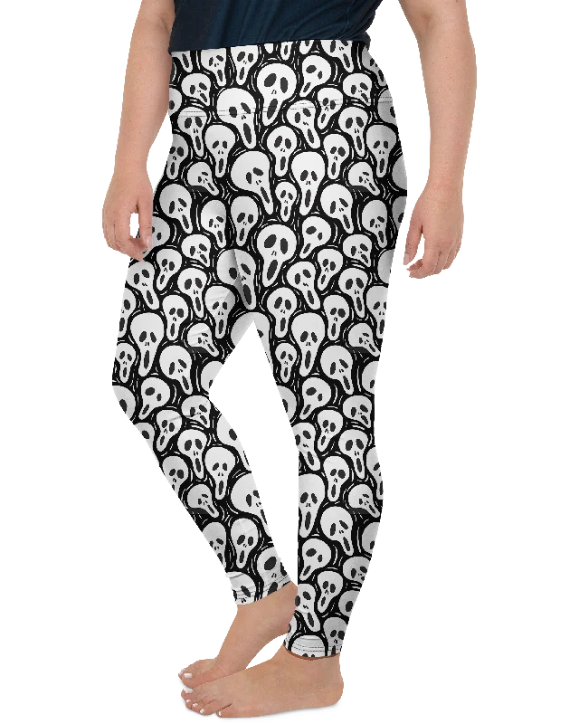 Yoga Pants for Outdoor Activities -Ghost Face Plus Size Leggings