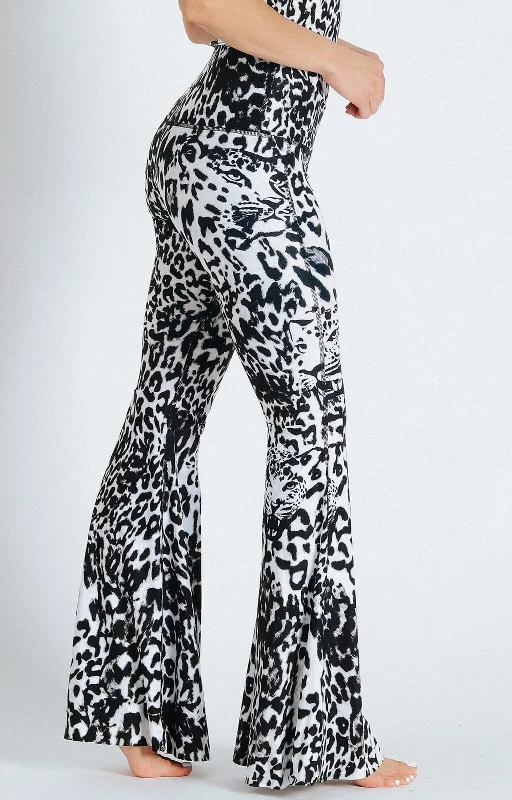 Best Fit Yoga Pants for Comfort -Ghost Leopard Printed Bell Bottoms