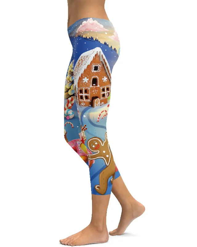 Yoga Pants for Every Practice and Pose -Gingerbread House Capris