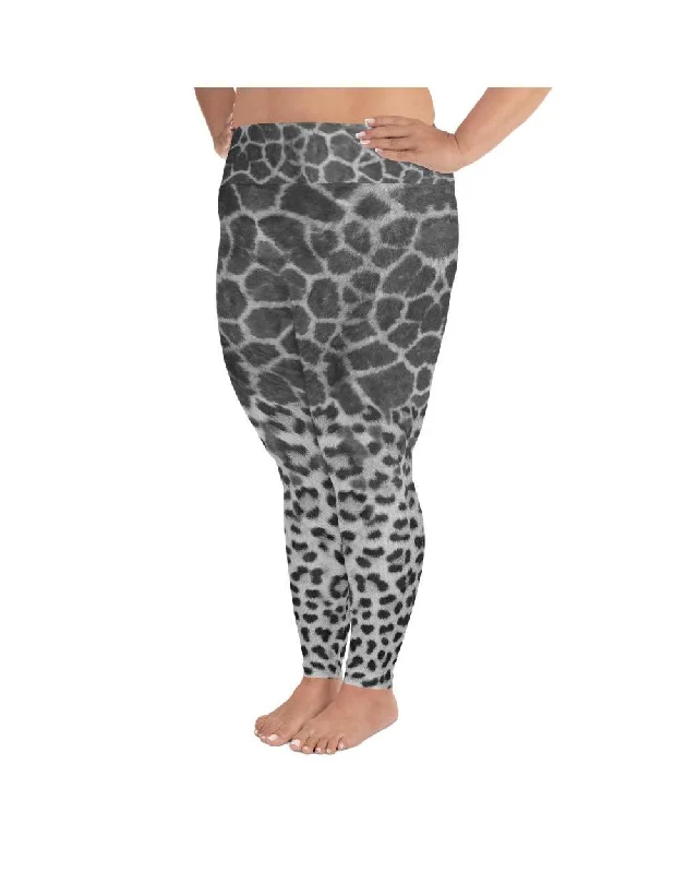 Yoga Pants for Building Muscle Strength -Giraffe & Leopard Skin Plus Size Leggings
