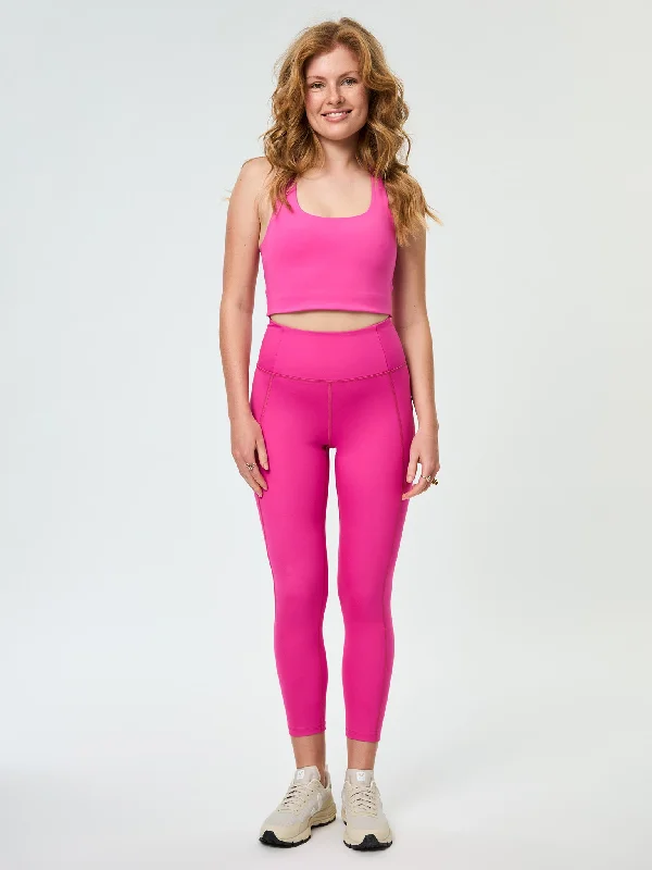 Yoga Pants for Increased Flexibility -Girlfriend Collective Compressive High-Rise 7/8 Legging - Ultraviolet