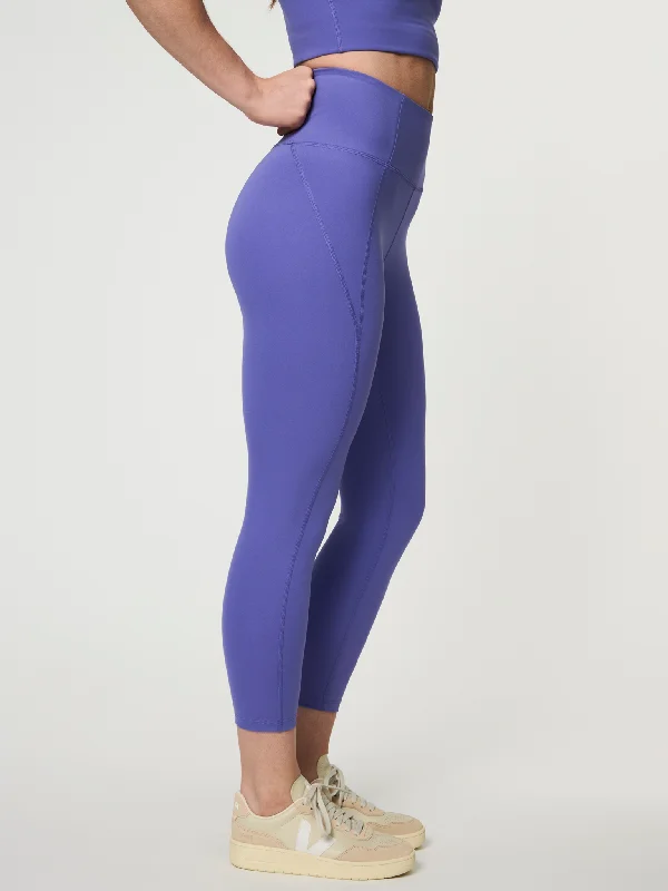 High-Waisted Yoga Pants for Better Posture -Girlfriend Collective Compressive High-Rise 7/8 Legging - Wild Iris