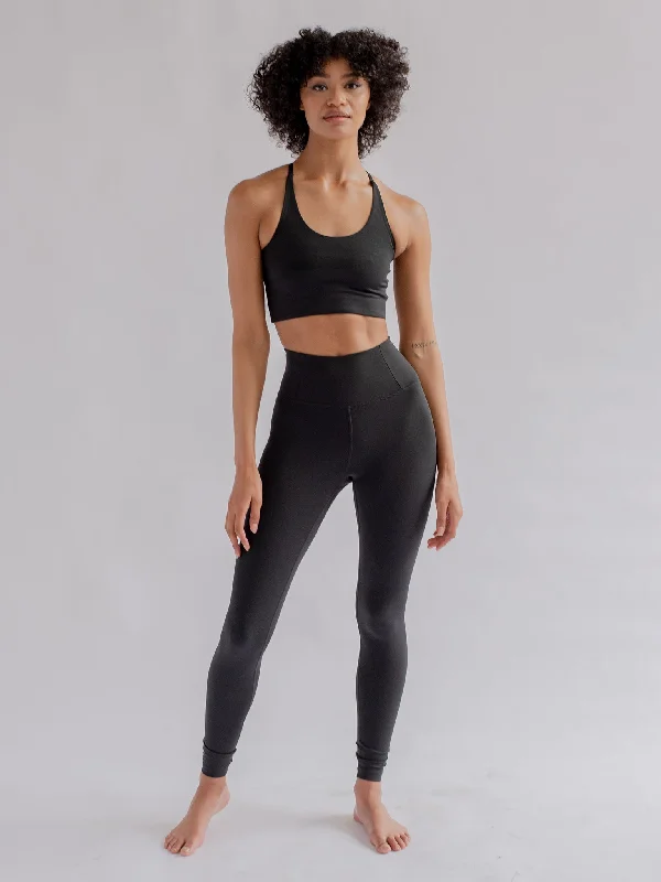 Supportive and Stylish Yoga Pants -Girlfriend Collective Float High Rise Leggings - Black