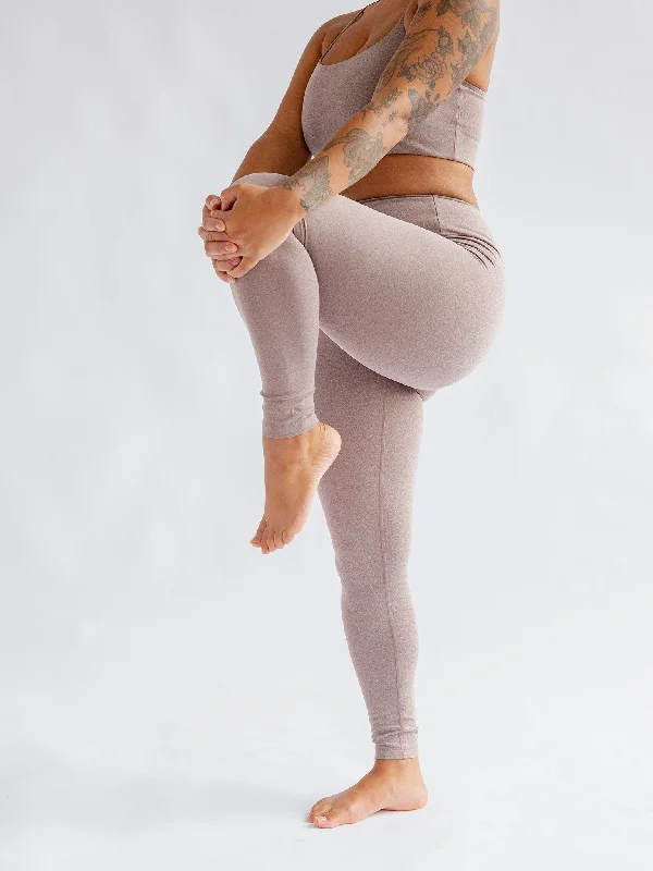Premium Yoga Pants for Active Women -Girlfriend Collective Float High Rise Leggings - Heather Cocoon