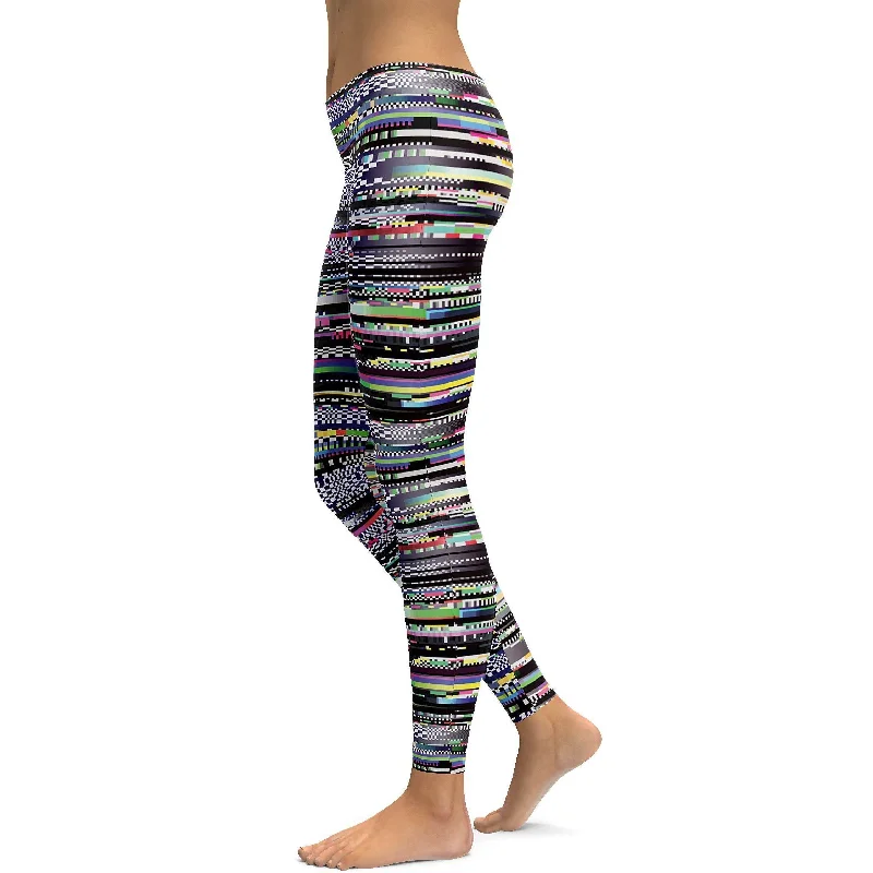 Yoga Pants for Deep Poses -Glitch Leggings