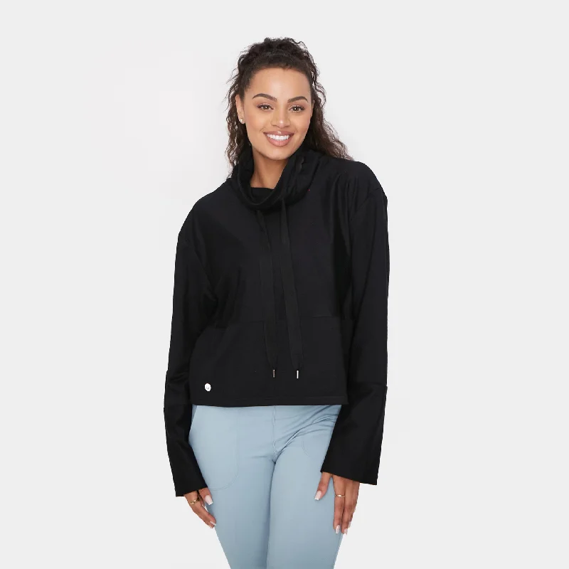 High-Waisted Yoga Tops for Better Coverage -Going Places Pullover - Black - Final Sale High-Waisted Yoga Tops for Better Coverage -Going Places Pullover - Black - Final Sale