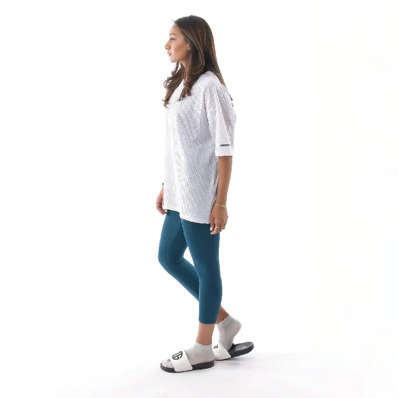 Yoga Tops for Power and Flexibility in Poses -Gold Standard Mesh Oversized Tee women's