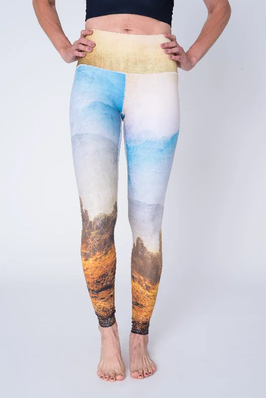 Supportive Compression Yoga Pants -Golden Hour Yoga Pants