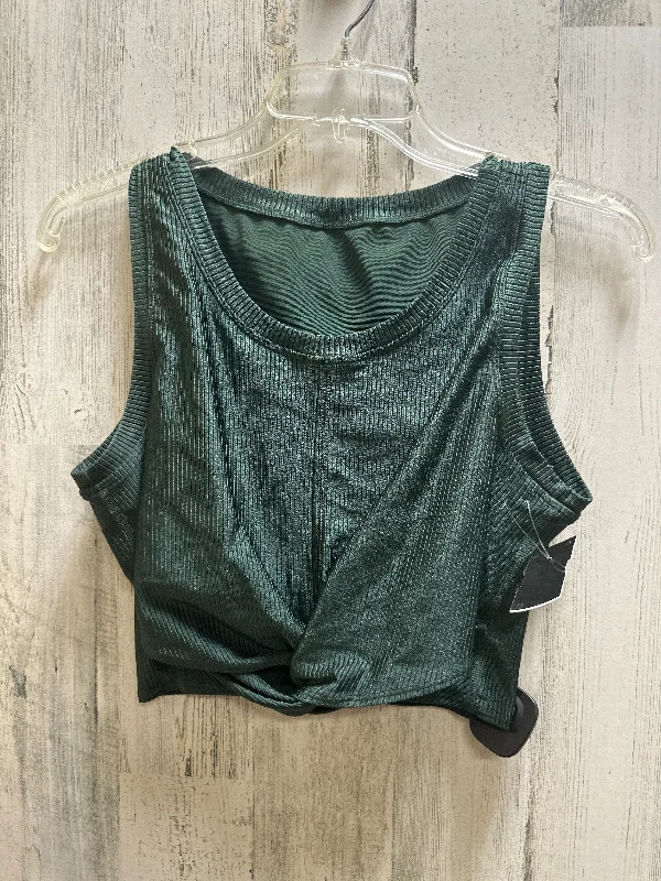 Yoga Tops with Breathable Mesh Details -Green Athletic Tank Top Aerie, Size Xl
